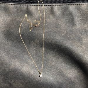 Gold heart diamond necklace